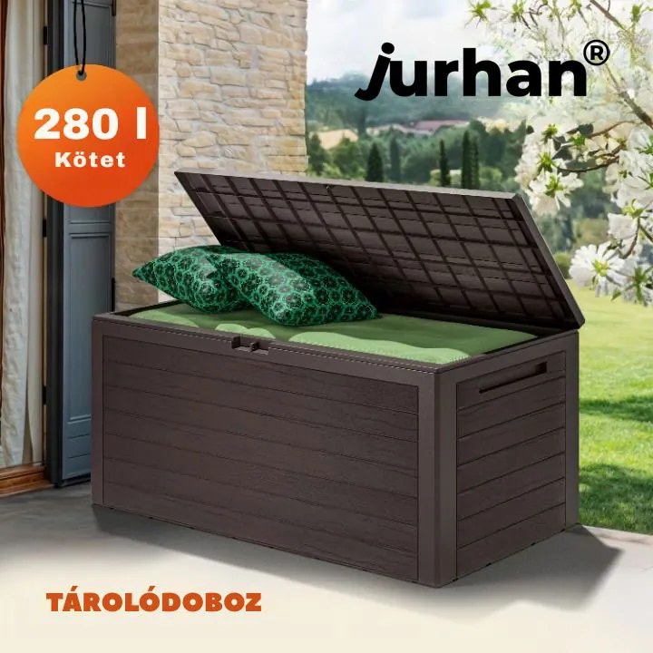 WOODEBOX tárolódoboz, 280l, 120x46x57cm, sötétbarna Prosperplast