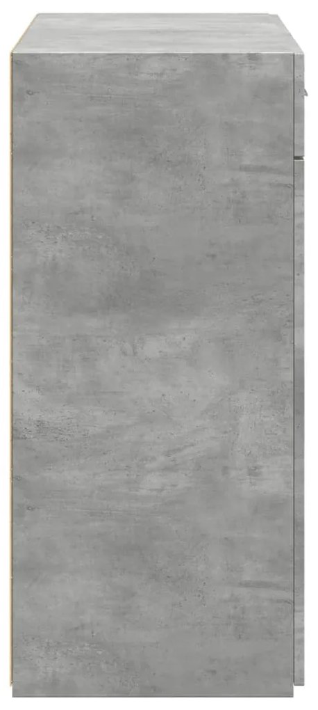 betonszürke szerelt fa tálalószekrény 80 x 42,5 x 93 cm