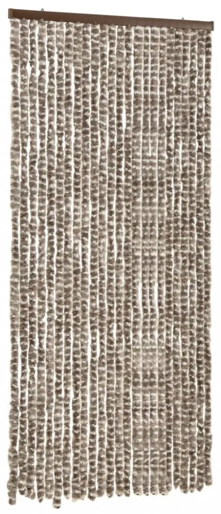 tópszínű és fehér zsenília rovarfüggöny 100 x 220 cm