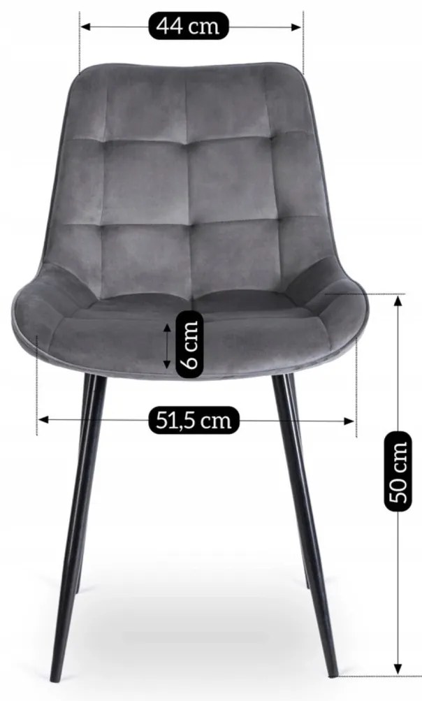Szürke Bársony Étkezőszék. CHRIS
