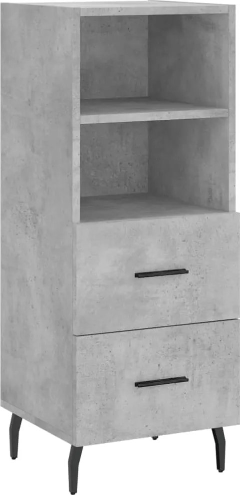 vidaXL betonszürke szerelt fa tálalószekrény 34,5 x 34 x 90 cm