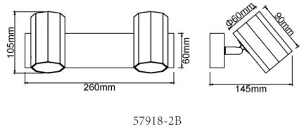 Globo 57918-2B - Spotlámpa JAMES 2xGU10/25W/230V fekete