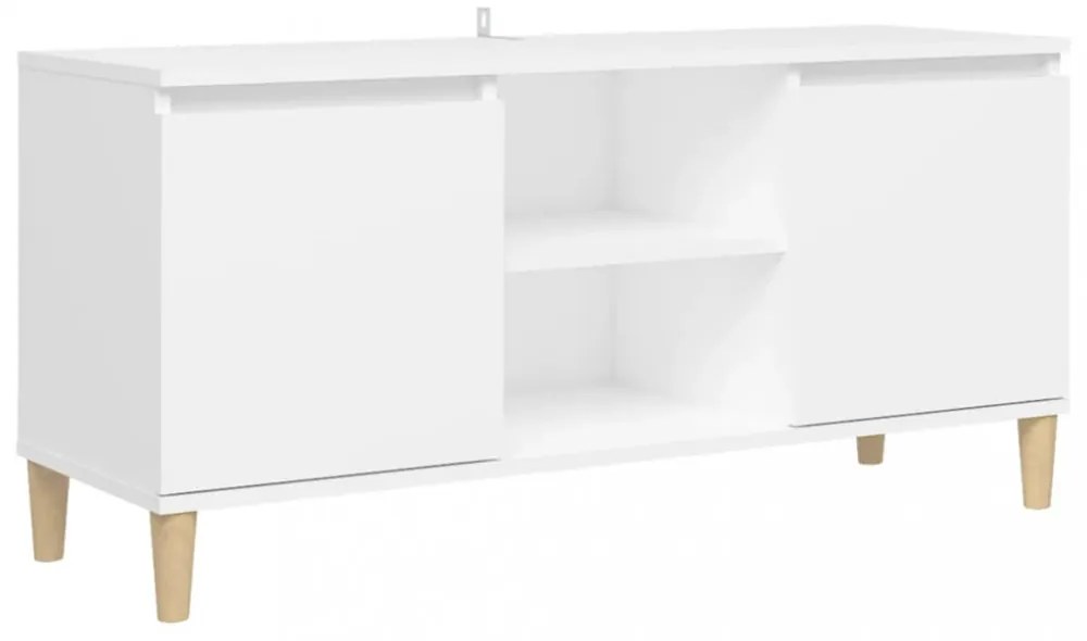 fehér TV-szekrény tömör falábakkal 103,5 x 35 x 50 cm