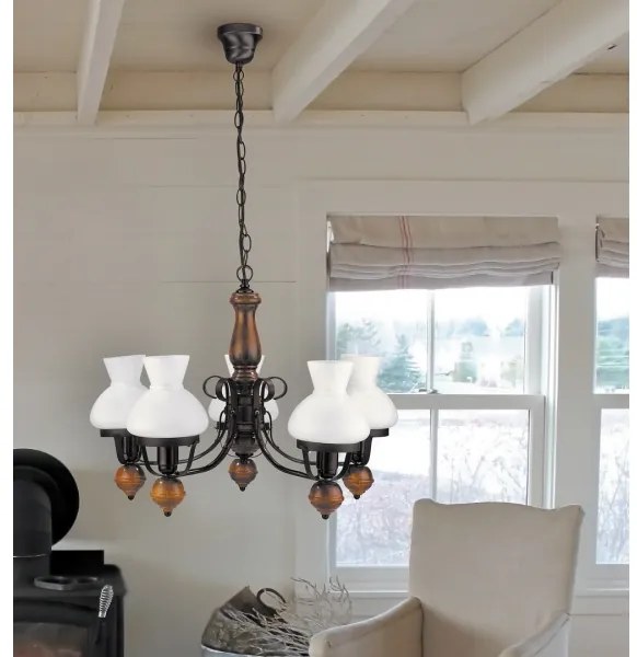 Rabalux 7079 - Csillár láncon PETRONEL 5xE27/60W/230V