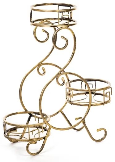 Virágállvány 64x60 cm arany színben