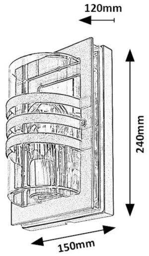 Rabalux 7244 - Kültéri fali lámpa ORLOVA 1xE27/40W/230V IP44