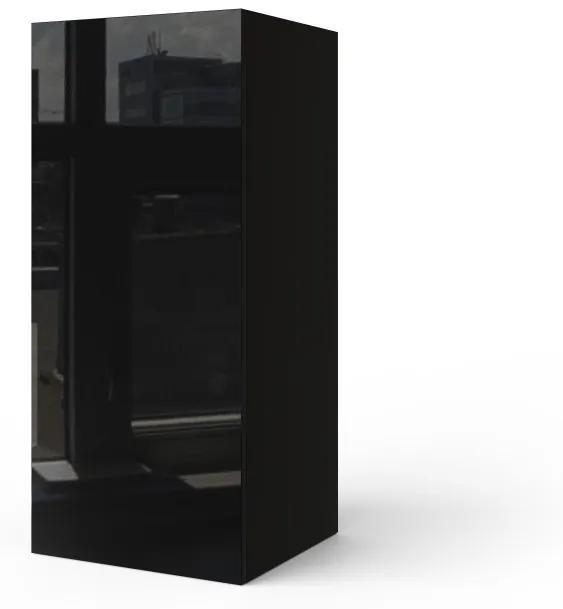 Salas 04 Magasfényű 6 modul Nappali fali bútorszett Fekete
