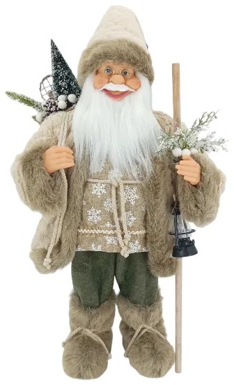 Krémszínű Karácsonyi Mikulás dekoráció 60cm