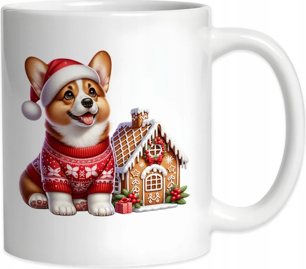 Karácsonyi bögre Kutyával Corgi Kutya Karácsony 330ml
