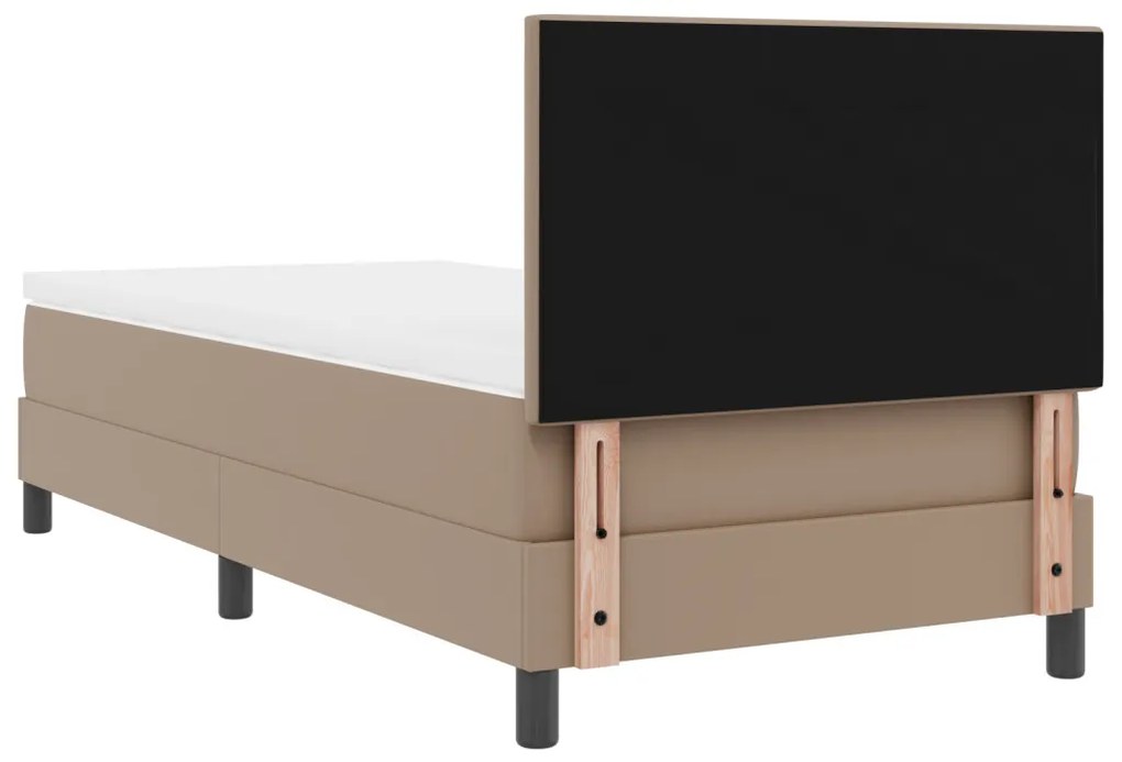 Boxspring Ágy Matraccal, Kávébarna, 100 x 200 cm, Műbőr