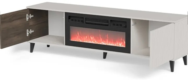 Random 2 RTV-180K TV állvány kandallóval kasmír/dió 180cm