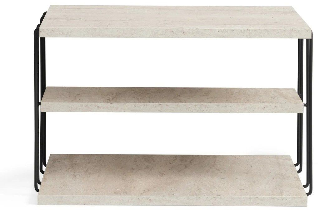 Kis asztal Lifon - Fekete, Travertine