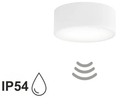 CLEO fürdőszobai mennyezeti lámpa érzékelővel, 1xE27/24W/230V, átm. 20 cm, IP54, fehér