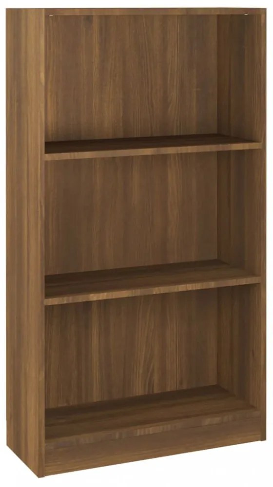 barna tölgyszínű szerelt fa könyvszekrény 60 x 24 x 109 cm