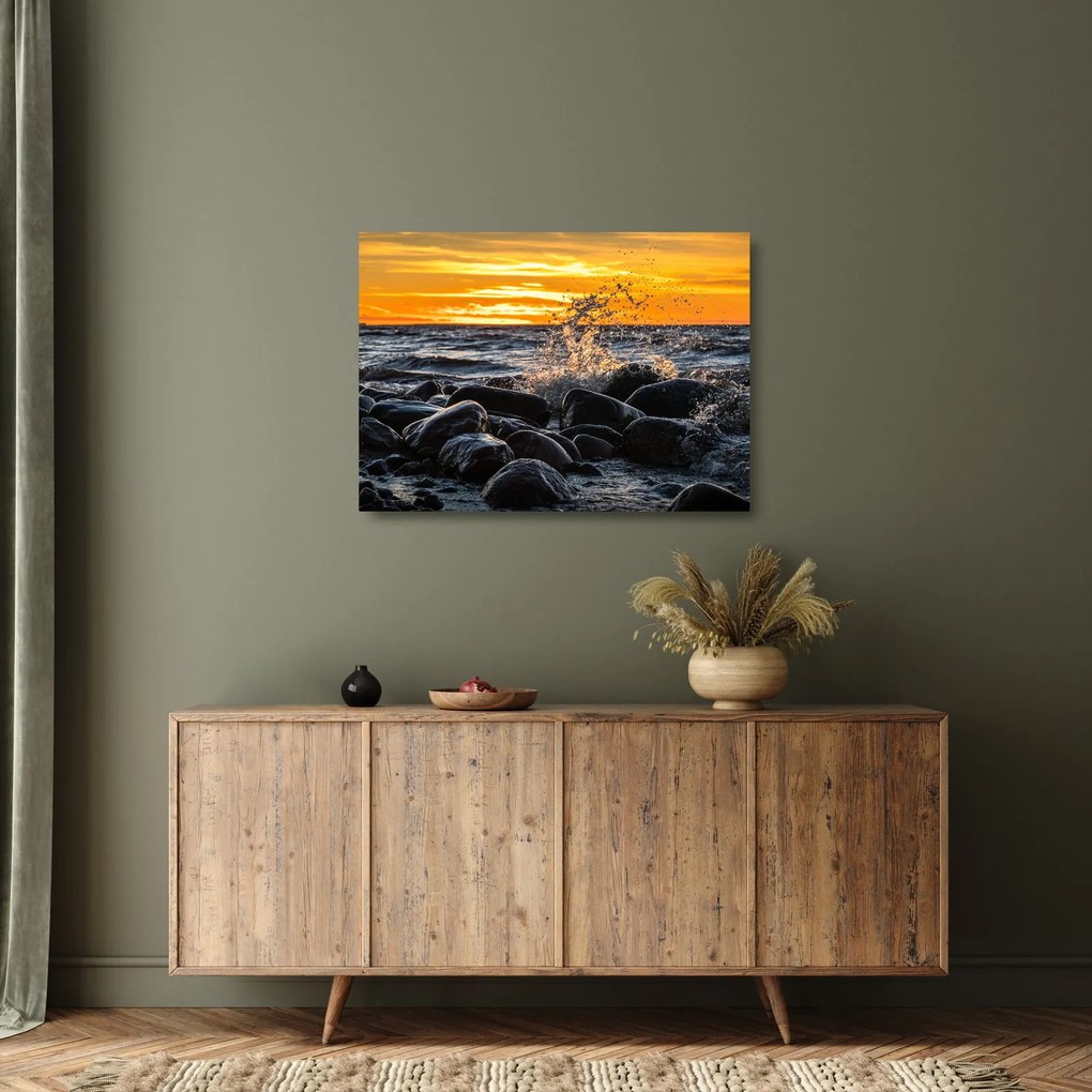 A tenger hullámai képe (üvegen) (70x50 cm)