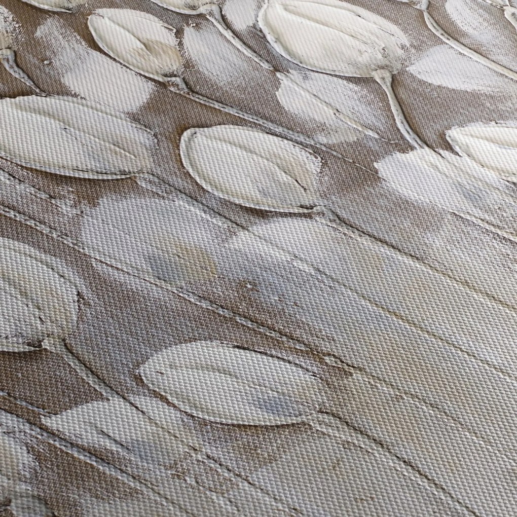 Kép - Strukturált tulipánok (órával) (90x30 cm)
