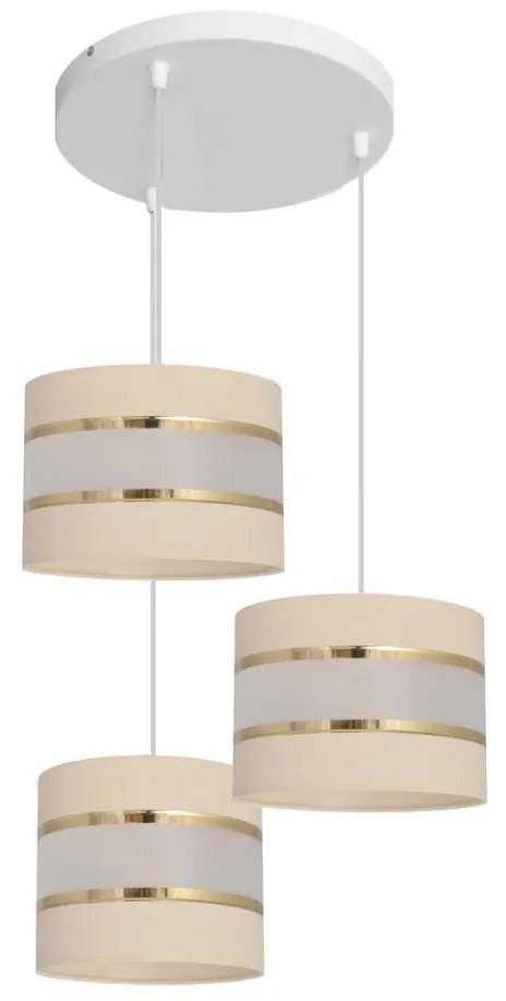 Helam Csillár zsinóron HELEN 3xE27/15W/230V krém W-KD 0801/3 EC+GO+MAT