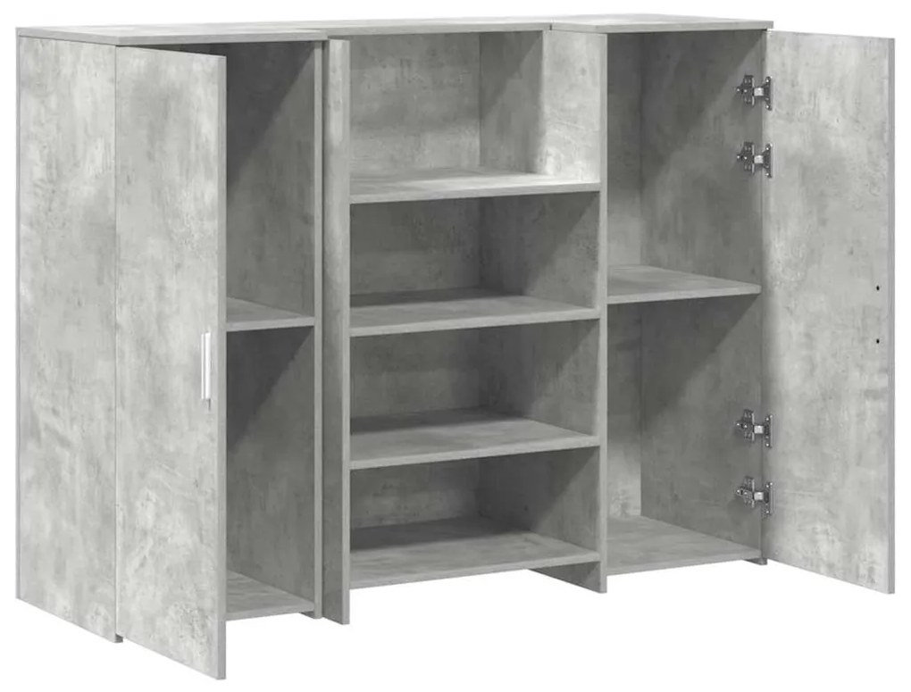 recepciós pult betonszürke 135x50x103,5 cm szerelt fa