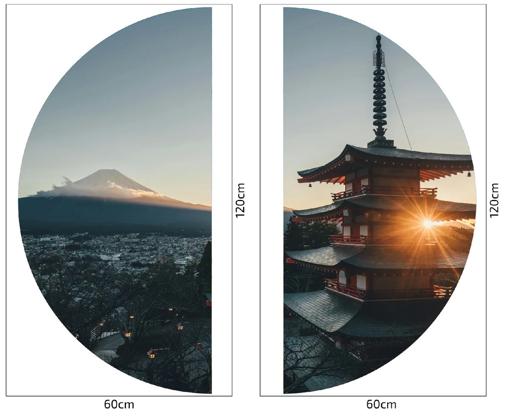 PIPPER. Textil kör alakú falmatrica "Japán 2" Méret: 60cm