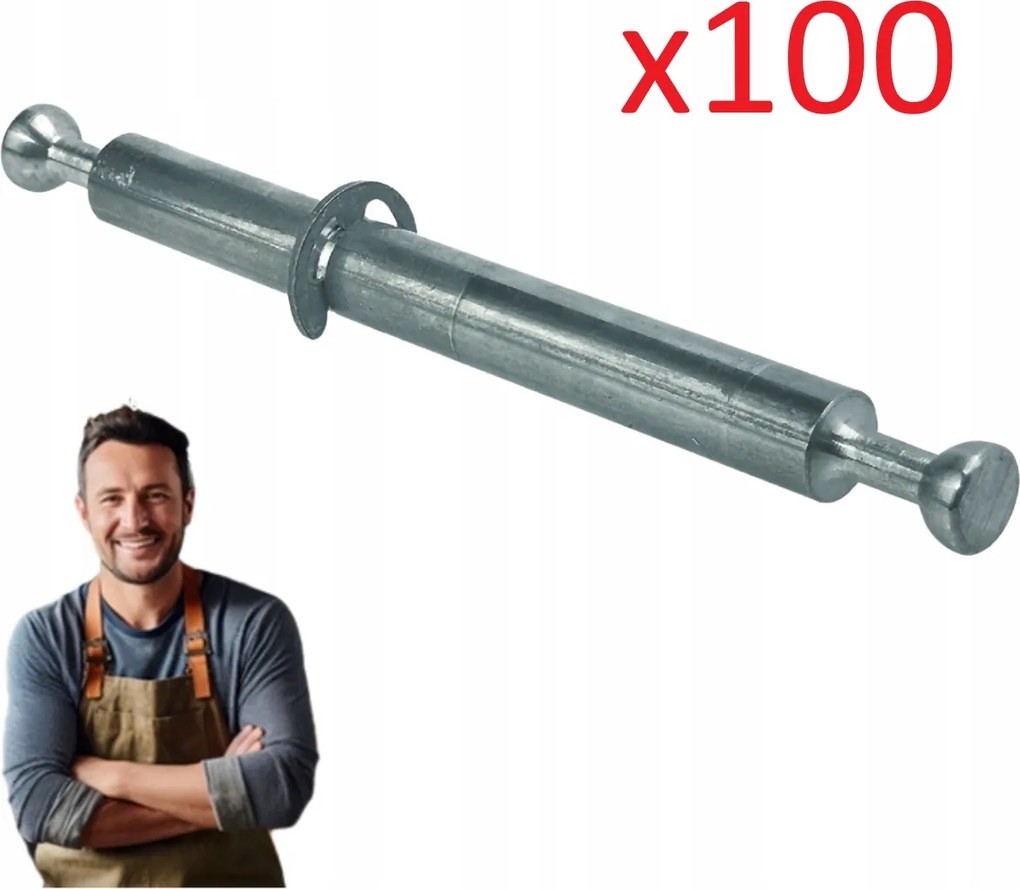 Dupla szár Hafele Minifix 8 mm-es furathoz (B24) 100 db-os készlet