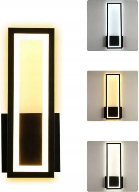 Fali Lámpa Led Fali Fekete Négyzet Modern Nappali Fényerőszabályozható 32CM