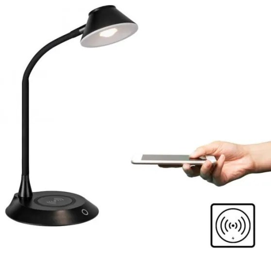 JUST LIGHT. 14414-18-LED Dimmelhető asztali lámpa beépített töltővel PUCKI LED/4,5W/230V fekete