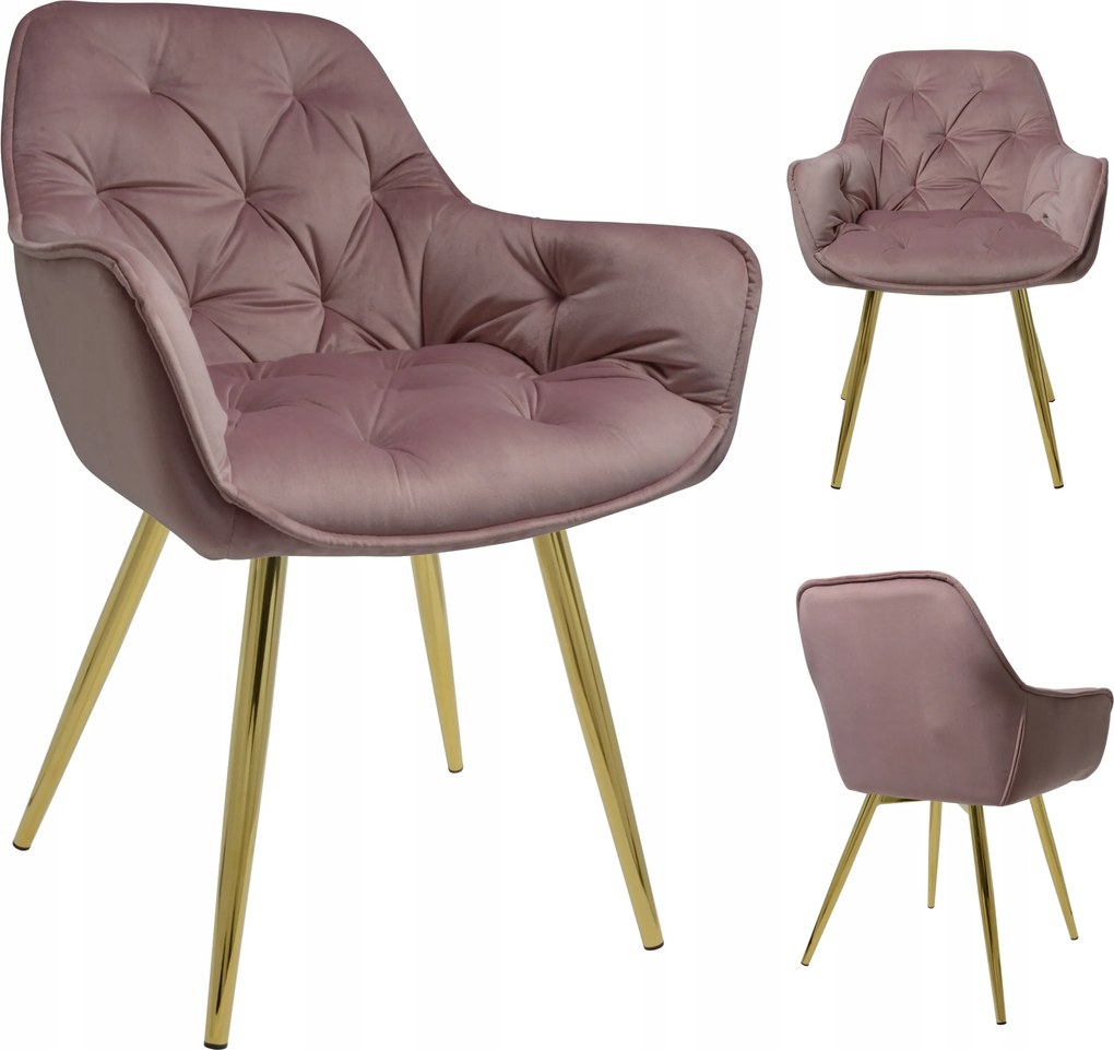 Kárpitozott Szék Velúr Étkező Nappali Fotel Modern Loft Steppelt