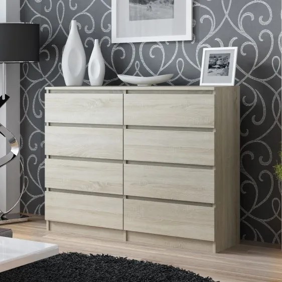 Odell M8 140 komód, 138x97x40 cm, sonoma