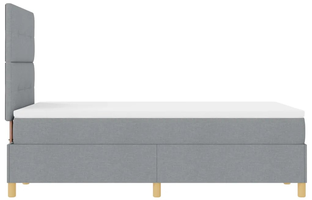 Box Spring Ágy Matrac &amp; LED Világosszürke 120x190 cm Szövet