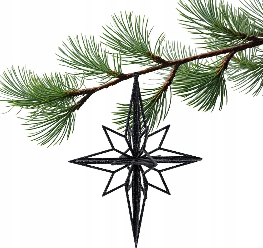 Karácsonyfadíszek fekete Csillag karácsonyfadíszek Karácsonyra