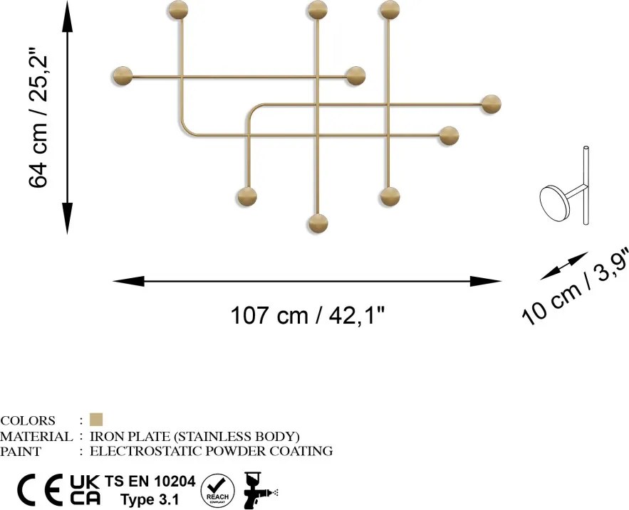 Fali fogas, 107×64 cm – TR494PYT1134