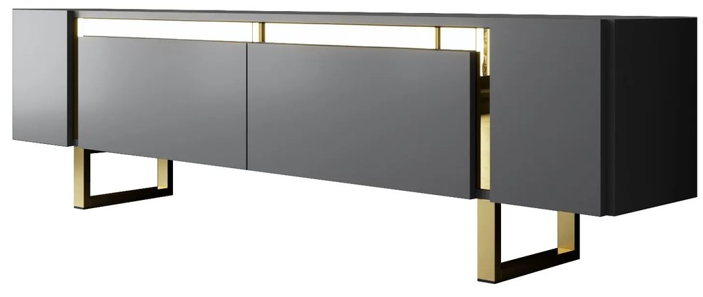 TV szekrény Yildiz - Anthracite, Gold
