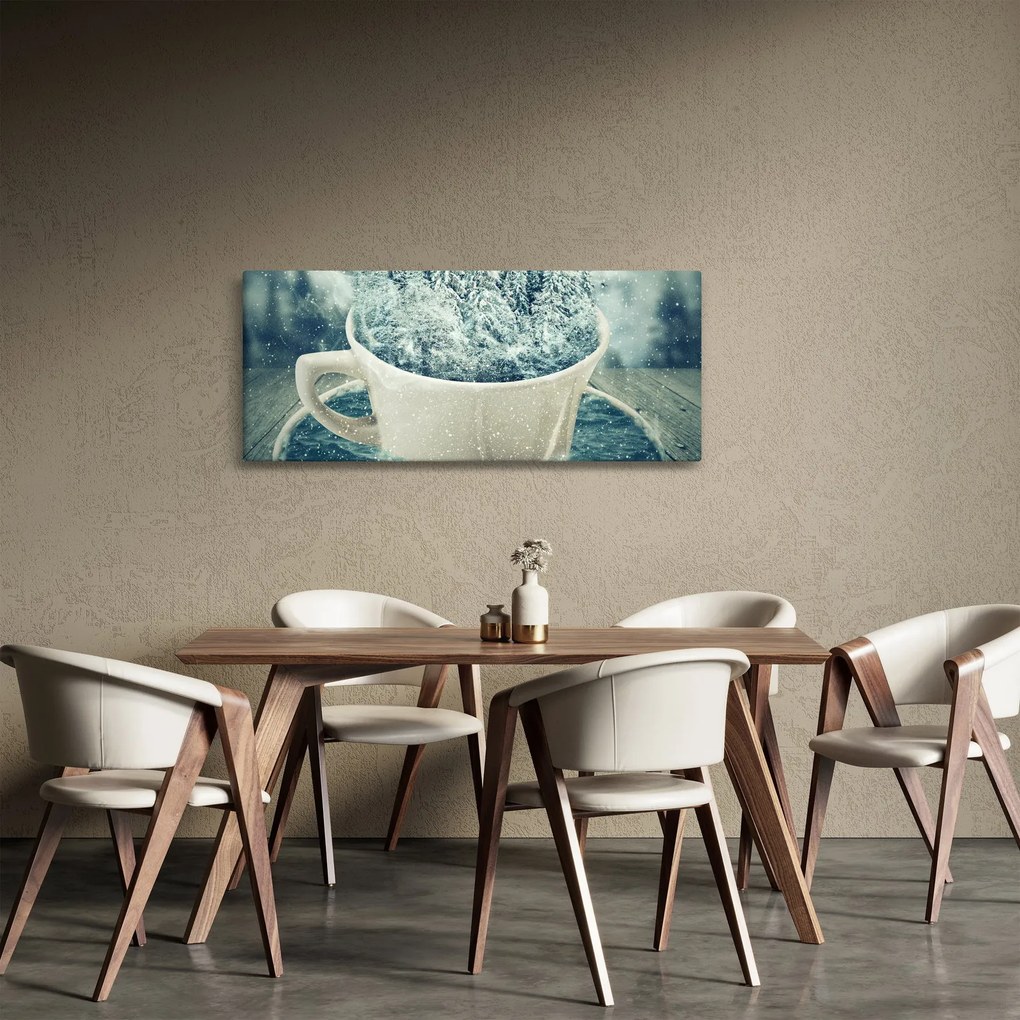 Kép - Téli világ egy bögrében (120x50 cm)