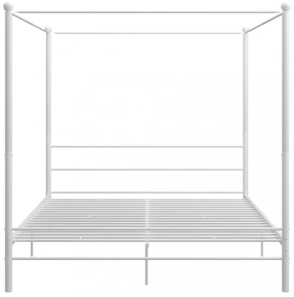 fehér fém baldachinos ágykeret 200 x 200 cm