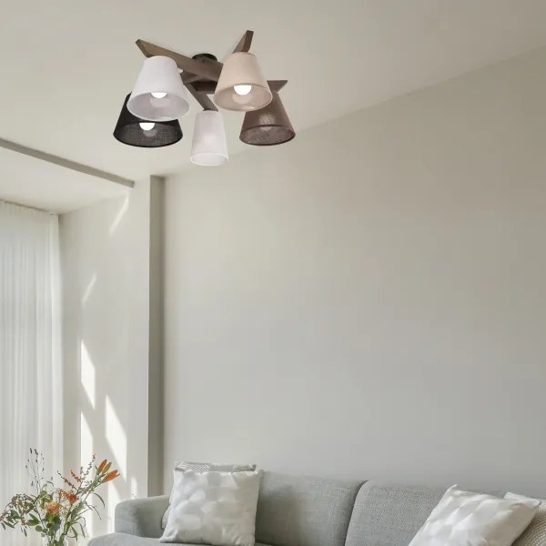 Brilagi - LED mennyezeti lámpa ANTHONY 5xE14/40W/230V tölgy-dió