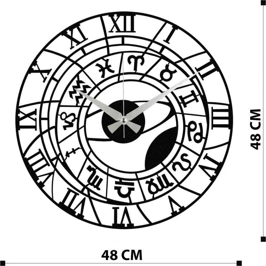 Enzoclock fém falióra, 48×48 cm – S025