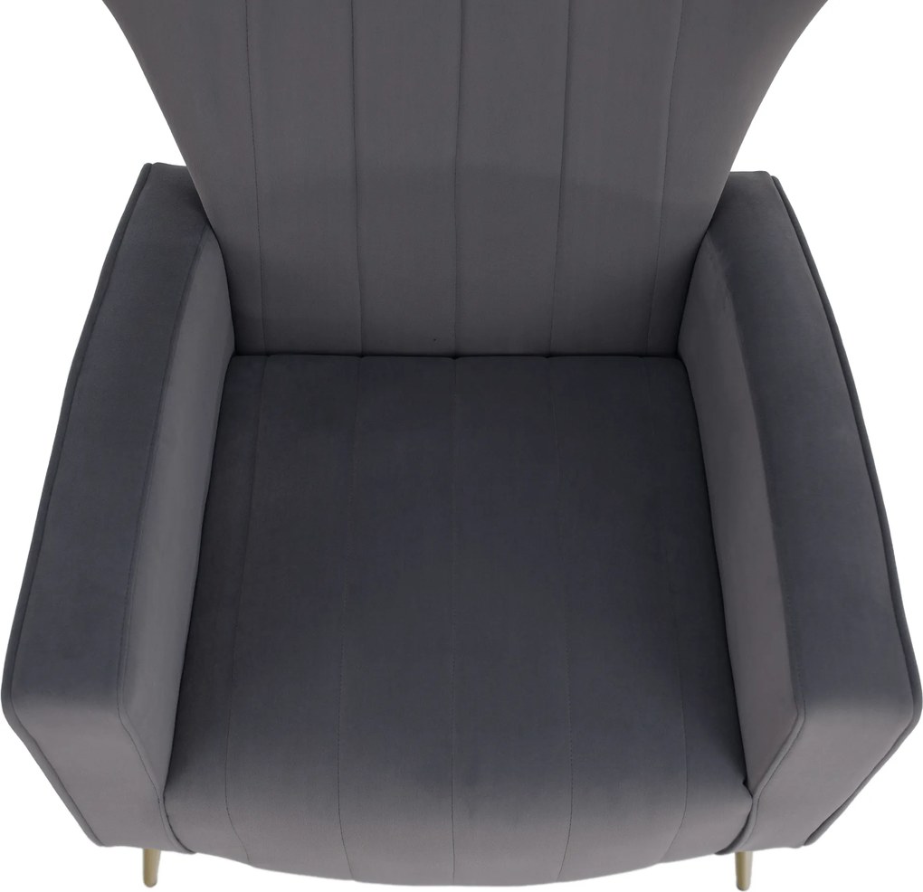Relaxfotel, szürke Velvet szövet, BARET