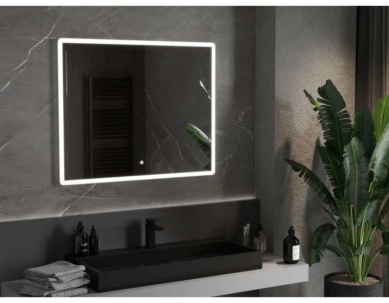 Mexen Navia, LED fürdoszobai tükör háttérvilágítással 100 x 80 cm, 6000K, páramentesíto, 9803-100-080-611-00