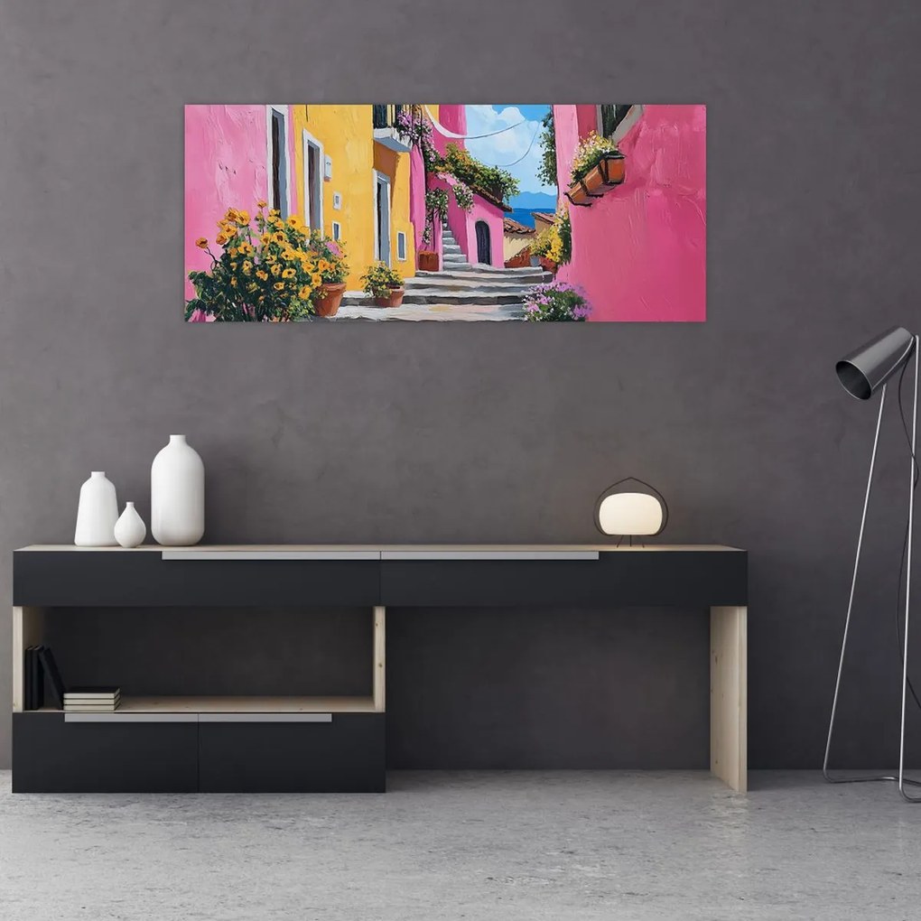 Kép - Rózsaszín sikátor (120x50 cm)