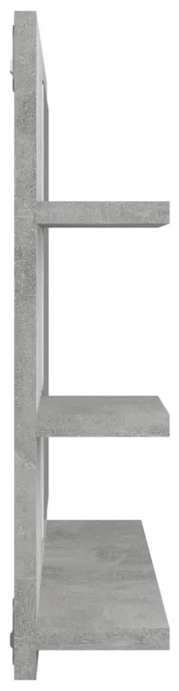 betonszürke szerelt fa fürdőszobai tükör 60 x 10,5 x 45 cm