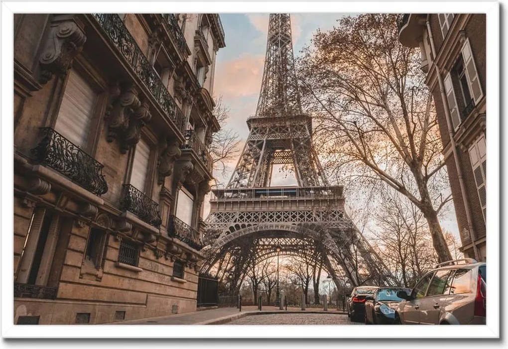 Poszterek keretben 60x40 Eiffel-torony Párizs utca