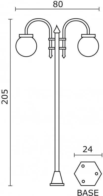 NOVOLUX 036E-G05X1A-02 BOOM Kandeláber Fekete E27 IP43