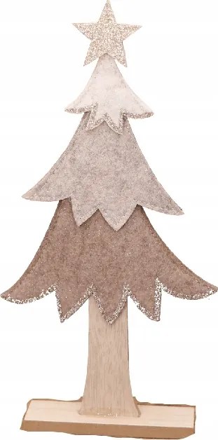 Fa karácsonyfa álló bézs 31cm