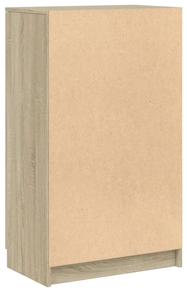 sonoma-tölgyszínű szerelt fa cipősszekrény 59 x 35 x 100,5 cm