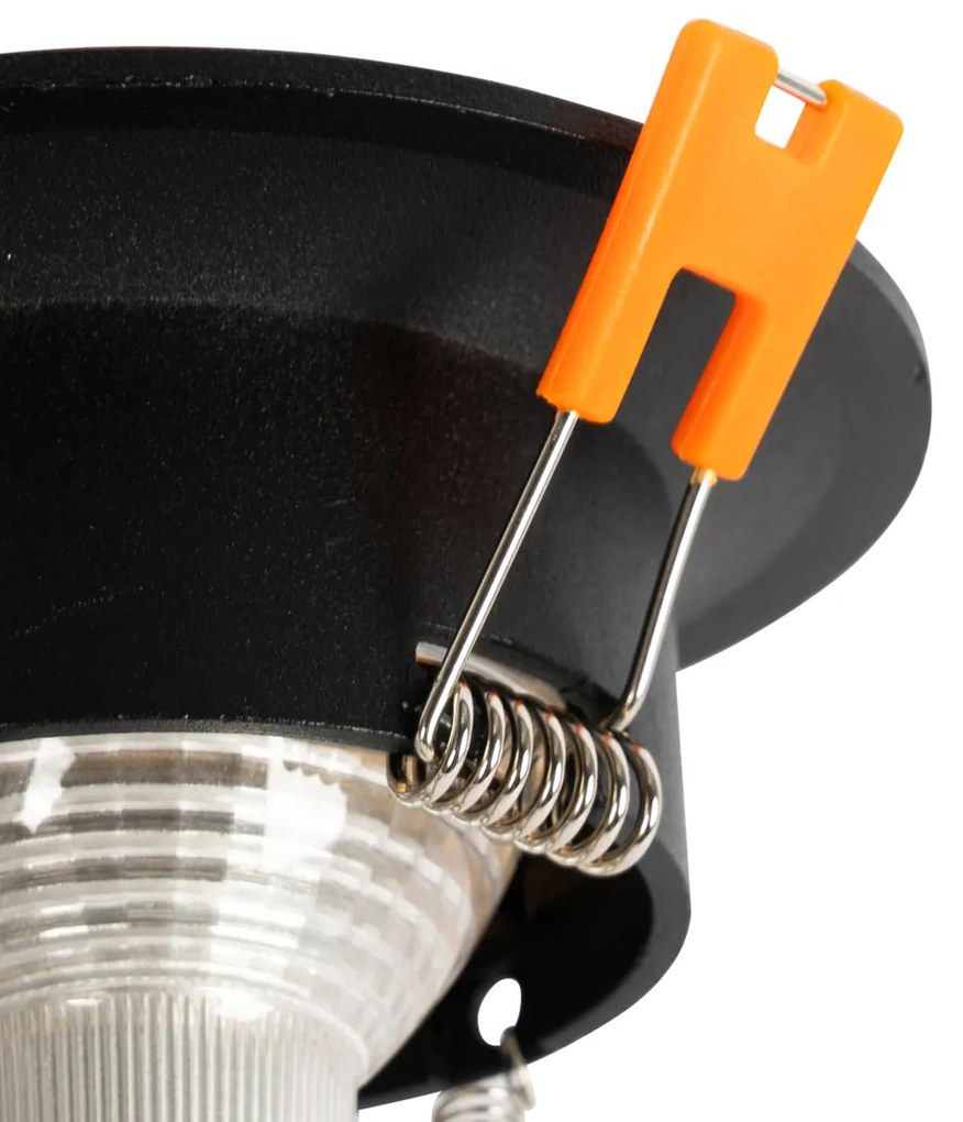 6 db fekete GU10 beépíthető spotlámpa szett 50 mm - Gijs