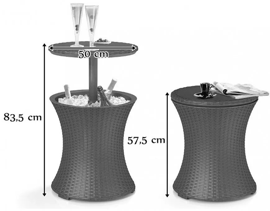 Cool Bar Rattan kerti italtartó asztal