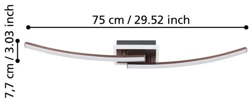 Eglo 901219 - LED Mennyezeti lámpa LUNGOLAGO LED/12W/230V 4000K réz