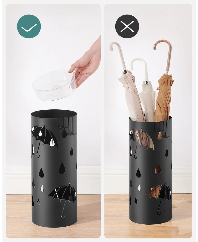 ANABEL fém esernyőtartó, 17x41cm, fekete SongmicsHome