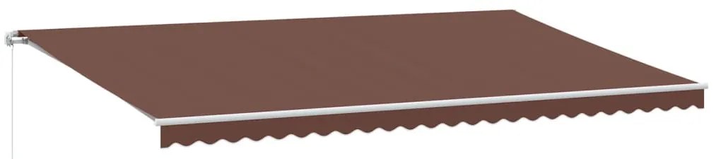barna kézzel kihúzható LED-es napellenző 600 x 300 cm