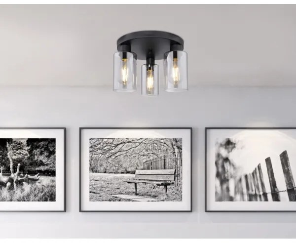 Globo 15465-3D - Mennyezeti lámpa HADERA 3xE27/60W/230V